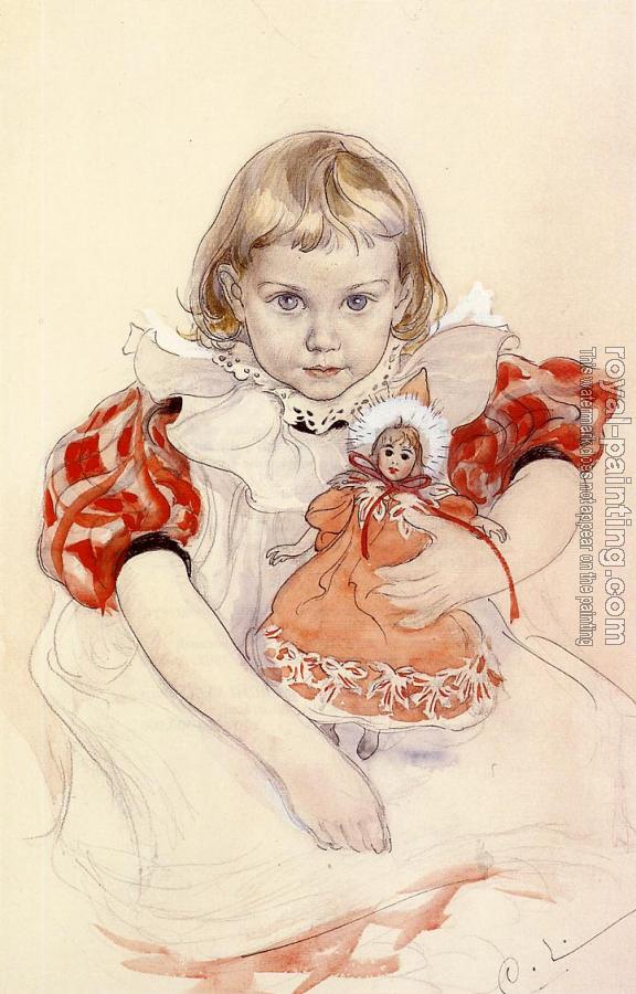 Carl Larsson : A Young Girl with a Doll